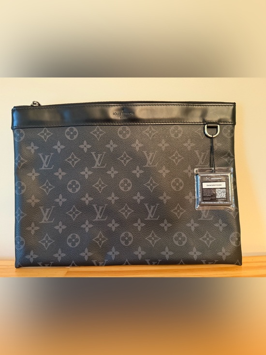 Louis Vuitton Handbags - Louis Vuitton Monogram Eclipse Laptop Pouch - Black and Gray